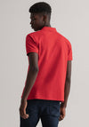 Gant Contrast Collar Pique Polo Shirt, Bright Red