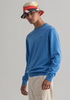 Gant Cotton C-Neck Sweater, Pacific Blue