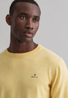 Gant Cotton C-Neck Sweater, Brimstone Yellow