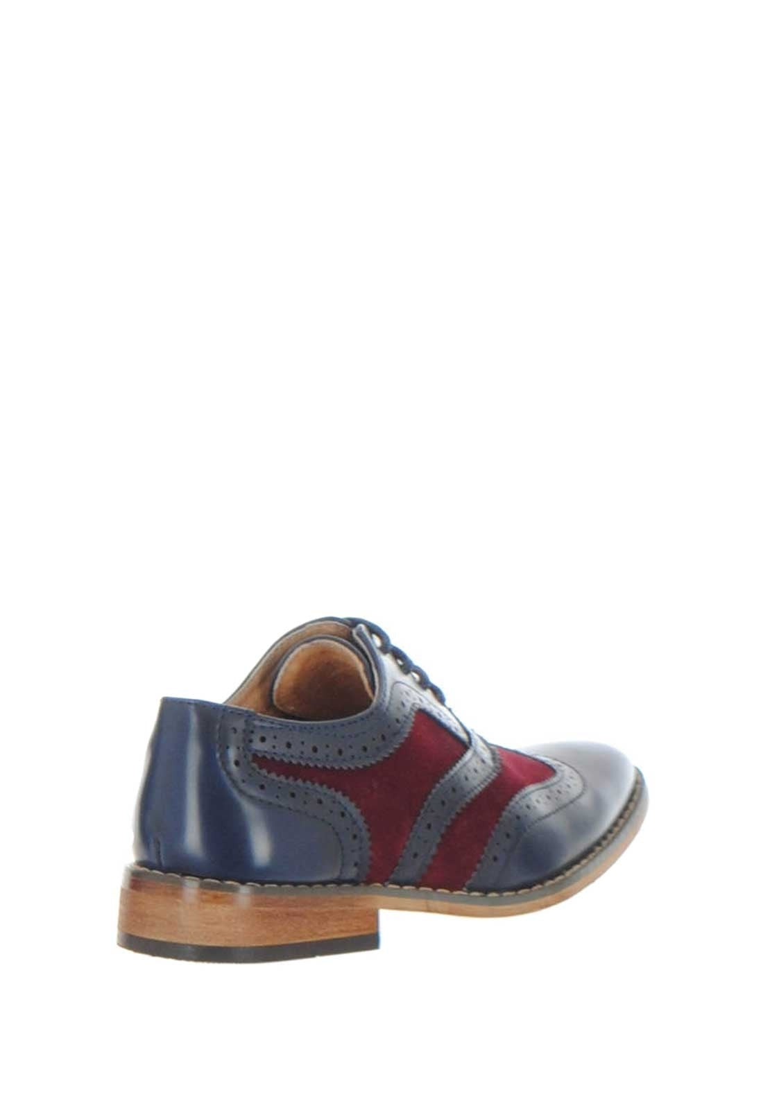 Goor Contrast Formal Brogue Shoes, Navy