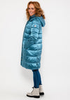 Green Goose High Shine Quilted Coat, Blue