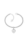 Guess Love Heart Bracelet, Silver