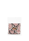 Guess Abey SLG Snake Print Mini Wallet, Pink Python