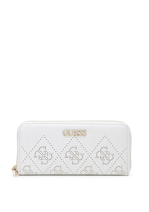 Guess Amara Zip Around Wallet, White