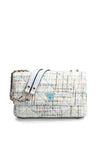 Guess Cessily Tweed Crossbody Bag, Pale Cloud