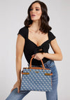 Guess Zadie Logo Denim Satchel Bag, Denim Multi