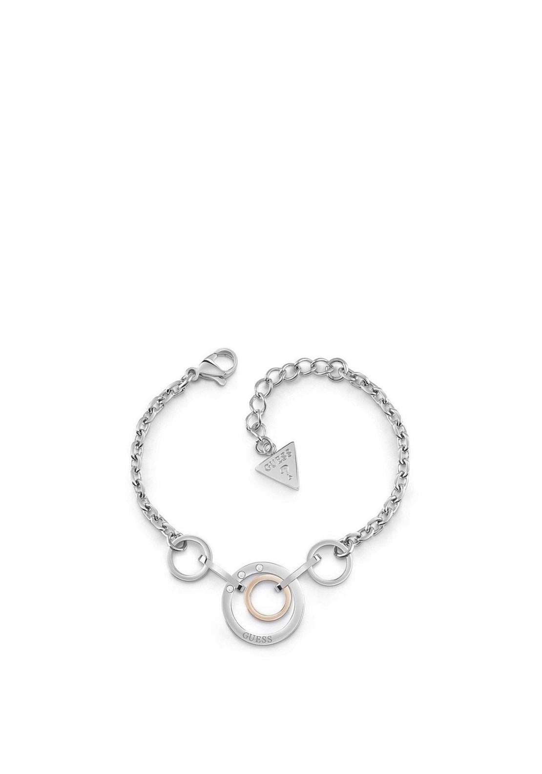 Guess Double Modern Circle Bracelet, Sliver Rose Gold