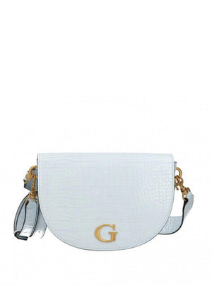 Guess Danna Croc Print Saddle Bag, Blue