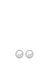 Guess Crystal Outline Circle Earrings, Silver
