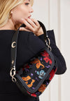 Guess G Dream Velvet Floral Print Shoulder Bag, Black