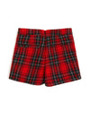 Guess Kid Girl Tartan Shorts, Red