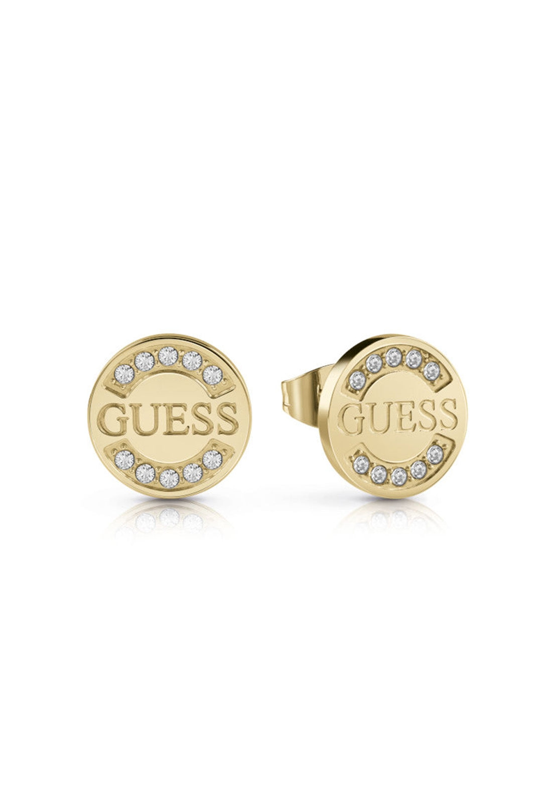 Guess Uptown Chic Crystal Earrings, Gold
