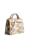Guess Kristle Snake Print Satchel Bag, 	Natural