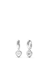 Guess Love Heart Hoop Earrings, Silver