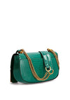 Guess Raffie Croc Print Cossbody Bag, Green