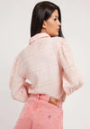 Guess Womens Fine Crepe Shirt, Peach
