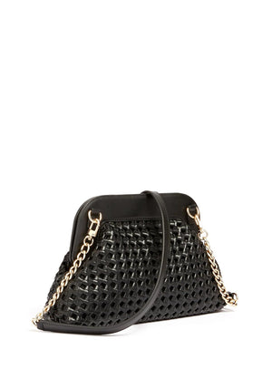 Guess Sicilia Braided Clutch Bag, Black