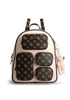 Guess Utility G Bear Charm Backpack, Mocha Multi