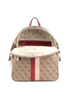 Guess Vikky 4g Logo Backpack, Latte & Red