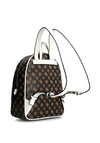 Guess Vikky 4G Logo Peony Backpack, Brown Multi