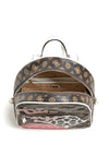 Guess Vikky 4G Logo Peony Backpack, Brown Multi