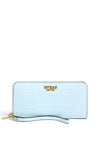 Guess Laurel Faux Croc Zip Around Wallet, Pale Cloud