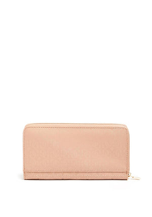 Guess Malia Quilted Zip Around Wallet, Biscuit