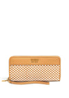 Guess Katey SLG Woven Zip Around Wallet, Caramel Multi