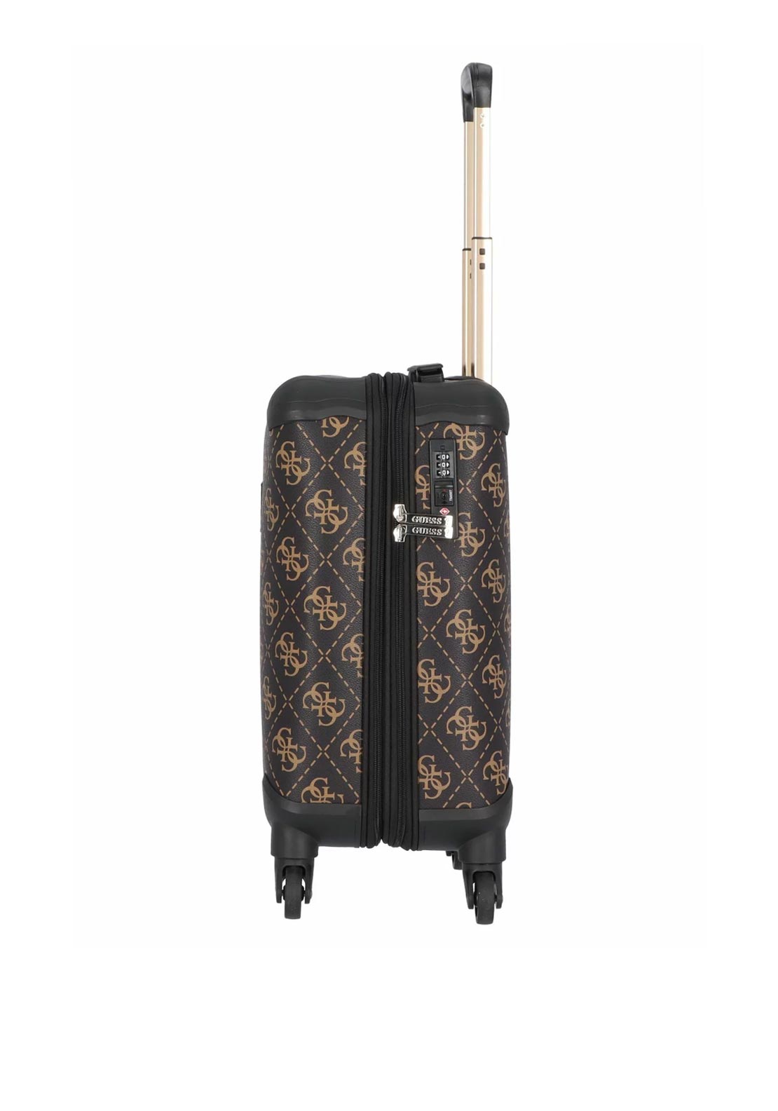 Guess Berta 4G Logo 4-wheel 18″ Spinner Suitcase, Brown