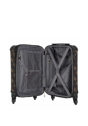 Guess Berta 4G Logo 4-wheel 18″ Spinner Suitcase, Brown