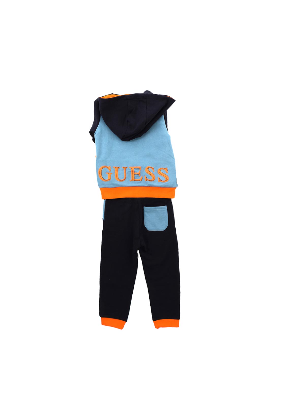 Guess Boys Colour Block Logo Tracksuit, Navy