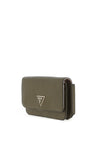 Guess Laurel Saffiano Smartphone Crossbody Bag, Olive