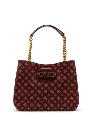 Guess Hensely Bucket Shopper Bag, Wine Multi