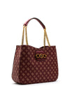 Guess Hensely Bucket Shopper Bag, Wine Multi