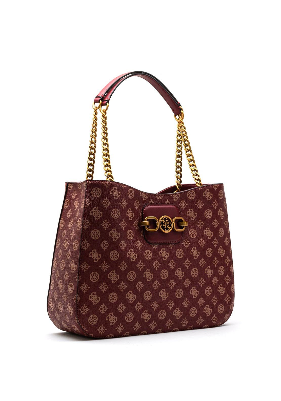 Guess Hensely Bucket Shopper Bag, Wine Multi