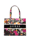Guess Monique Floral Large Tote Bag, Black Multi