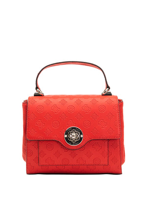 Guess Dayane Medium Embossed Satchel Bag, Red