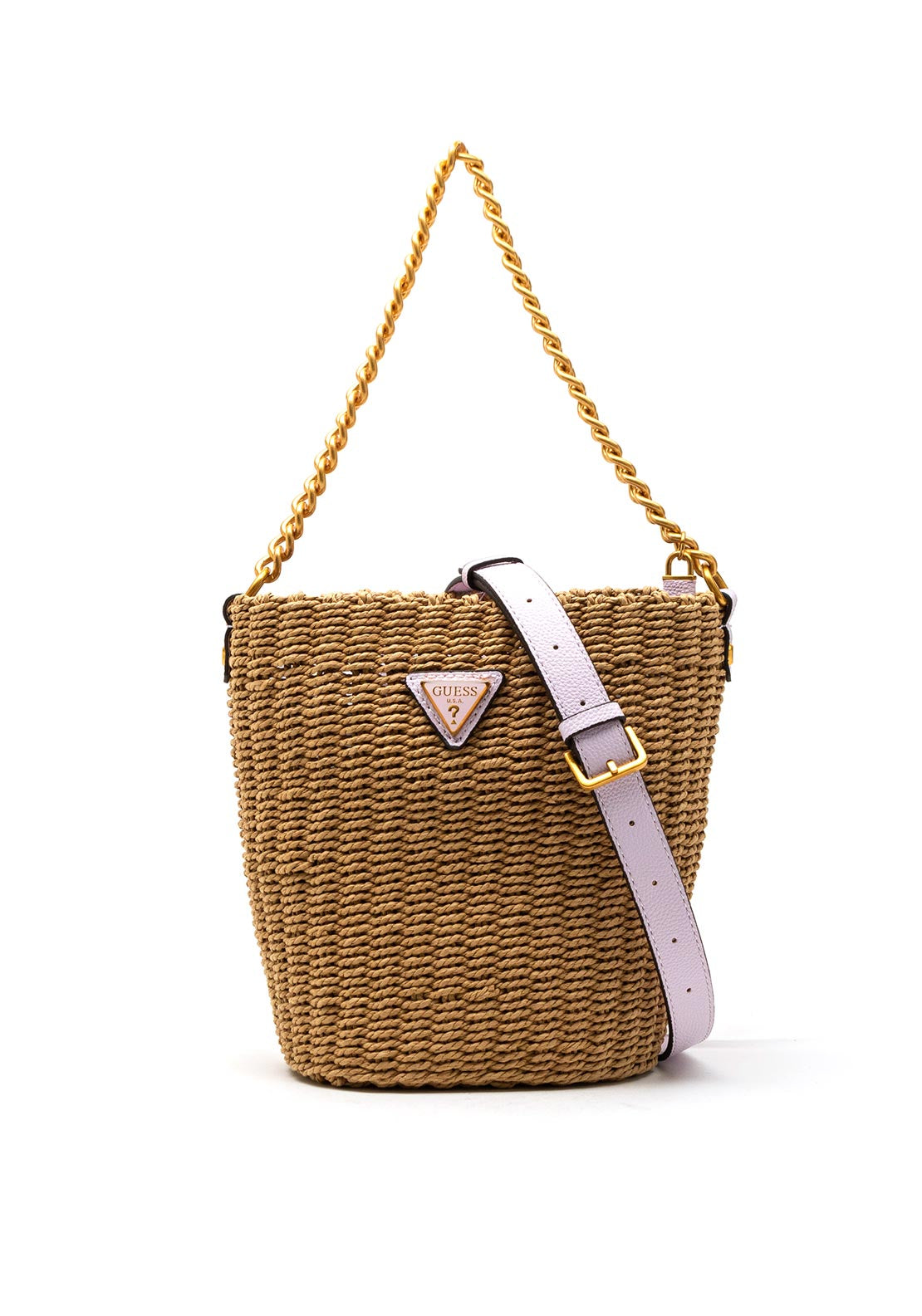 Guess Lilica Woven Bucket Bag, Lilac