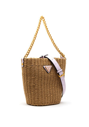 Guess Lilica Woven Bucket Bag, Lilac