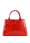 Guess Carabel Medium Crocodile Satchel Bag, Red