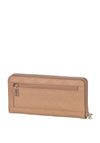 Guess Carlson Embossed Peony Zip Around Wallet, Cognac