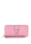 Guess Carlson Embossed Peony Zip Around Wallet, Confetti Pink