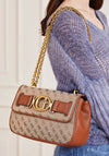 Guess Aileen 4g Logo Crossbody Bag, Cognac