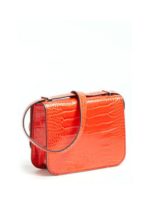 Guess Corily Mini Crocodile Crossbody Bag, Rust