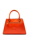 Guess Stephi Croc Print Girlfriend Satchel Bag, Spice Orange