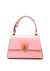 Guess Stephi Croc Print Shoulder Bag, Rose