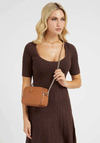 Guess Eco Alexie Mini Crossbody Bag, Cognac