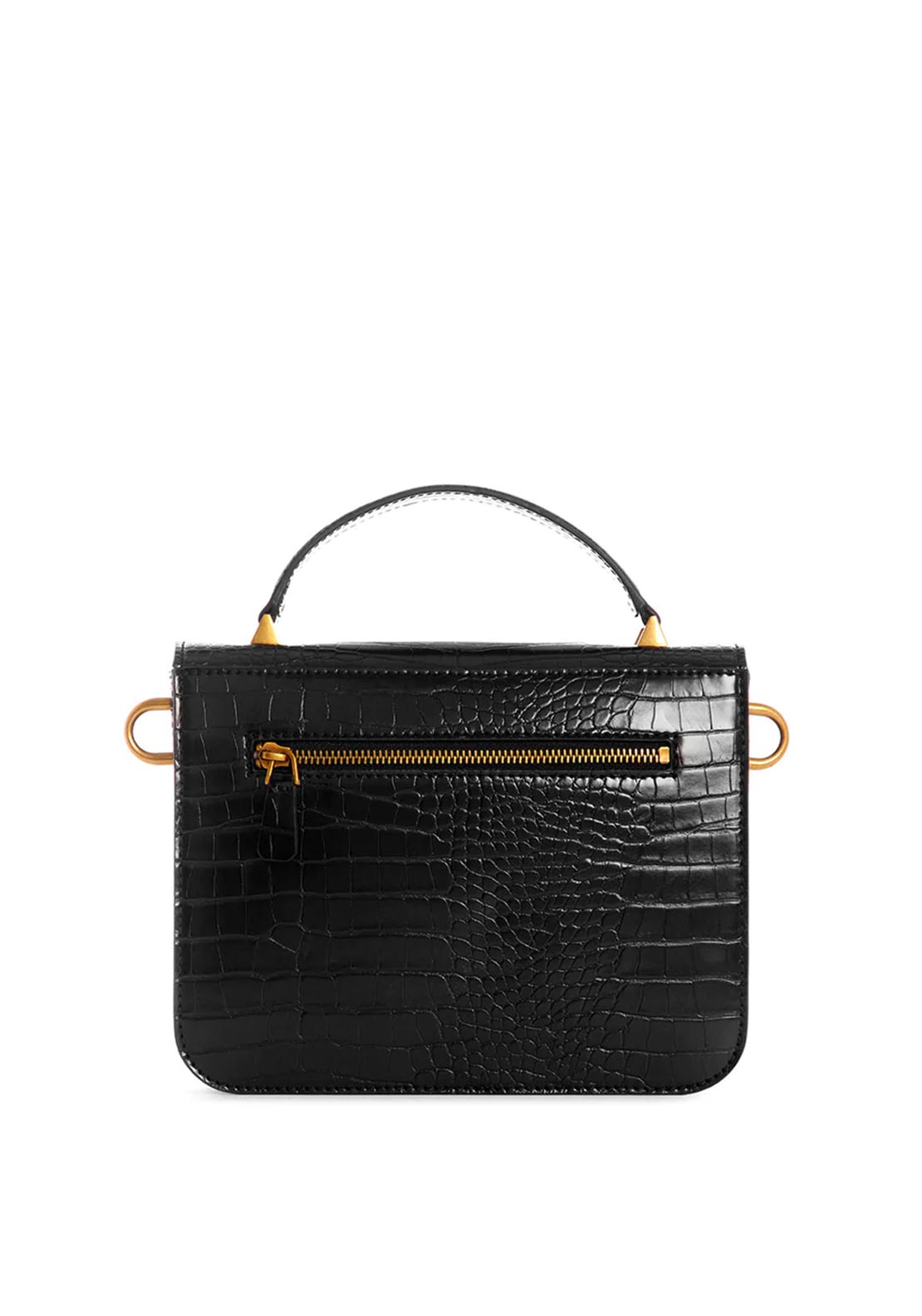 Guess Retour Croc Print Mini Handbag, Black