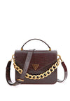 Guess Retour Top Handle Crossbody Bag, Merlot Python Print