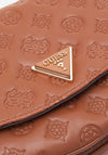 Guess La Femme Debossed Flap Shoulder Bag, Cognac